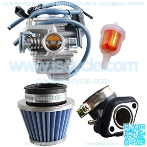 150cc Carburetor GY6 26mm Carb with Air Filter Intake Manifold Fuel Filter Kit for Compatible with Baja Kazuma Eagle Go Kart Carb