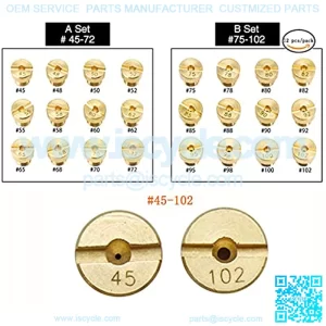 (12 Pieces Per Pack) 5mm Carburetor Jets for Mikuni Vm22 Vm24 Vm26 125 150 Main Jets (B Set)