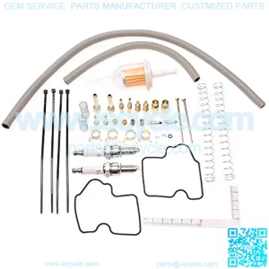 KVF650 Carburetor Repair Kit Fits Kawasaki 2002-2003 Prairie 650 2004-2006 Prairie 700 2005-2013 Brute Force 650 for 2 Carburetors