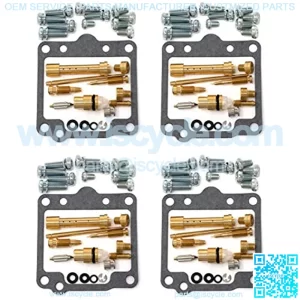 0101-067 Carburetor Rebuild Repair Parts Kit (Set of 4) Compatible with Kawasaki 81-82 KZ1000 LTD CSR, 82-05 KZ1000 Police 1000