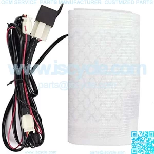 12V Motorcycle ATV UTV E-Bike Carbon Fiber Seat Heater Warmer Kit Round High-Low Switch Heated Pad