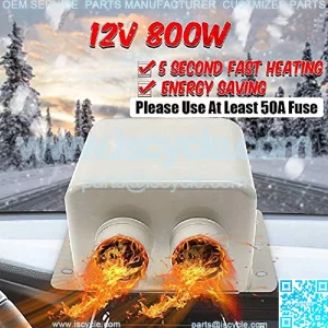 12V 800W Car Heater Kit - High Power 5 Second Fast Heating Defrost for Automobile Windscreen Winter