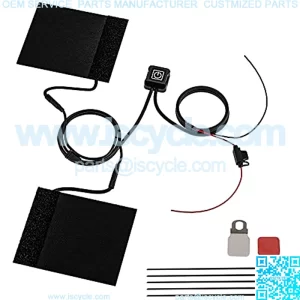 12V Motorcycle Heated Grips, Motorcycle Handlebar Heated Pad Handlebar Grip Heater and Thumb Warmer Kit 30-100 Degrees 3 Levels of Adjustable Temperature fit for Motorcycle Bike ATV