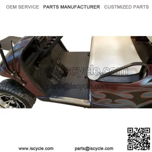 Black Rubber Diamond Plate Floor Mat for EZ-GO TXT 1996 to Current Golf Cart