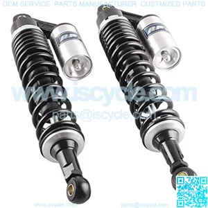 15 3/4" 400mm Air Shock Absorbers Universal Compatible with Kawasaki Suzuki Quad ATV YFZ 450 Banshee Black Silver, Rear Suspension