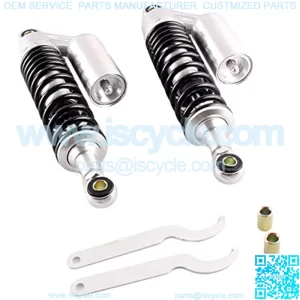 Pair 320mm Universal Motorcycle Rear Air Shock Absorbers for ATV Go Kart Quad Dirt Sport Bikes (black&bright)