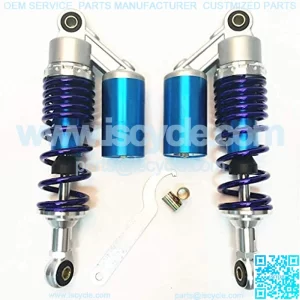 340mm Motorcycle Air Shock Absorbers Universal Fit for Honda Suzuki Kawasaki ATV Go Kart Quad Dirt Sport Bike (Blue)