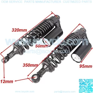 Soosee One Pair 320mm Universal Motorcycle Air Shock Absorbers Fit For ATV Go Kart Quad Dirt Sport Bikes (black)