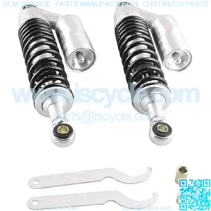 Black&Silver Motorcycle Air Shock Absorbers Universal Fit for Honda Suzuki Kawasaki ATV Go Kart Quad Dirt Sport Bikes (280mm)