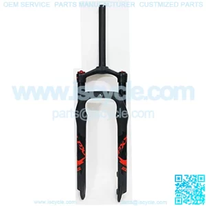Cycling Suspension Bike Suspension Fork 26inch Bicycle Air Fork Snowmobile Disc Brake Shoulder Control 4.0" Tire Stroke 128mm 1890g Black
