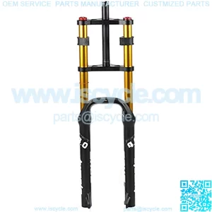Snow Bike Front Straight Tube MTB Suspension Forks Shoulder Fork 26 Inch4.0 Fat Tire A-Pillar Disc Brake Air Pressure 100Mm Stroke Suitable for Snowmobiles MTB BMX Fork (Color : B, Size : 26")