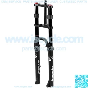 Snow Bike Front Fork,Shoulder Fork 26 Inch4.0 Fat Tire A-Pillar Disc Brake Air Pressure 130Mm Stroke Suitable for Snowmobiles BMX Fork