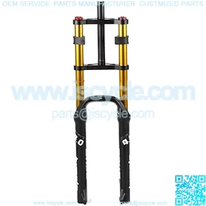 ZHAOMAI Bike Front Fork 26" Snowmobile ATV Fat Tire Air Pressure Shock Absorber Double Shoulder Front Fork 26 4.0 Fork Width 135mm Mountain Bike Aluminum Alloy Spring 1-1/8" Bicycle Accessories