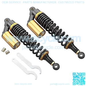 Pair 400mm Motorcycle ATV Shock Absorbers Universal Fit For Honda Suzuki Yamaha Kawasaki ATV Go Kart Quad Dirt Sport Bikes Black & Gold