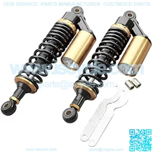 2 Pcs 320mm Motorcycle Adjustable Air Shock Absorber For Honda Suzuki Kawasaki Yamaha Dirt Bike Go Kart ATV Dual Sport Street Bike, Black & Gold
