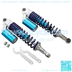 375mm Pair Motorcycle Air Shock Absorber Round Hole Universal Compatible For Honda Yamaha Kawasaki Suzuki ATV Go Kart