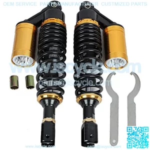 Motorcycle Shock Motorcycle Rear Shocks ATV Shocks Absorber 13.4"/340mm Rear Suspension for Honda Kawasaki Suzuki Yamaha ATV Go Kart Scooter Dirt Bike 125cc 110cc 2pcs (Black & Gold)