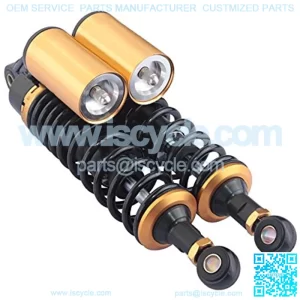 Universal 340mm 13.4" Black and Gold Pair Motorcycle Air Shock Absorbers Fit for Honda Suzuki Yamaha Kawasaki ATV Go Kart Quad Dirt Sport Bikes by Foxstar