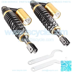 320mm 2Pcs Rear Motorcycle Shock Absorbers Suspension Eye to Clevis Universal for Kawasaki Honda Yamaha Suzuki Black & Gold