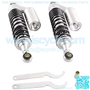 15.75" 400mm 2PCS Air Shock Absorbers Universal Compatible with Honda Yamaha Banshee Black Silver Rear Shock Absorbers