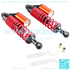 13.5inch 340mm Motorcycle Shock Absorbers Rear Suspension Universal for Honda Suzuki Yamaha Kawasaki ATV Go Kart Quad Dirt Sport Bikes Red(A Pair)