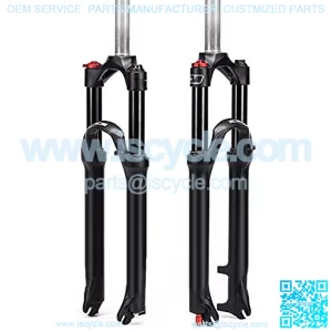 Mountain Bicycle Suspension Forks, 26/27.5/29 inch MTB Bike Front Fork with Rebound Adjustment, 100mm Travel 28.6mm Threadless Steerer