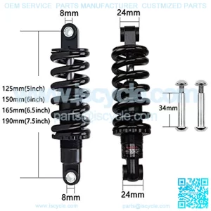 Bike Spring Shock Absorber MTB Bicycle Soft Tail Suspension with Bushing and Screw