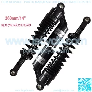 Universal Motorcycle Shock Absorber Rear Suspension Air 360mm 370mm 14" Black Pair