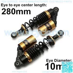280mm 11 inch 7mm Spring Universal Motorbike Air Shock Absorber Rear Suspension ATV Quad Scooter Dirt Bike For CBR600 CBR400 CB500 YZF XC EXC XCF,+