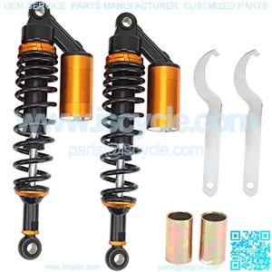 Motorcycle Shock Absorber, 1 Pair 13.39 inch Shock Absorbers Front Rear Suspension Damper Suspension Spring with Air Pocket Universal for ATV Motorcycle Gokart