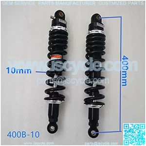 Suspension Shock 2 Pieces New 10mm Spring 400mm Rear Suspension Shock Absorber for ATV Quad Replace Motorcycle Black for Bike ??car (Color : Black Silver)