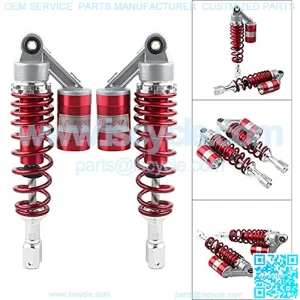 2 Pcs Motorcycle 320mm Red Air Shocks ATV UTV Rear Suspension Shocks with Clevis End For ATV UTV Go Kart Quad Dirt Bikes