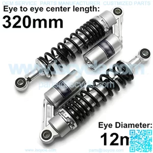 Rear Shock Absorber Silver Black 320mm 340mm 360mm 400mm Motorcycle Air Rear Suspension Fit for ATV Quad Scooter Dirt Bike Motor D30 Motorcycle Shock Absorber (Color : M99 26 1 340mm)