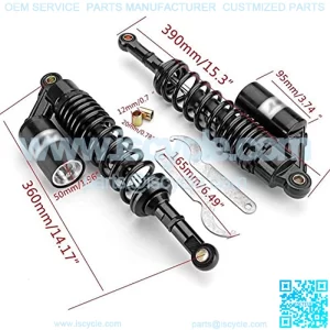 Motorcycle Air Shock Motorcycle Shock Absorber 360mm 14" Motorcycle Rear Air Shock Absorbers Suspension Fit for Yamaha/Suzuki ATV Dirt Bike Motorcycle Rear Shock (Color : Black)