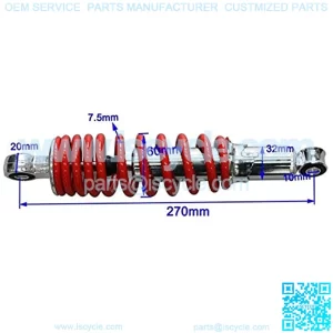 Motorcycle Suspension Strut Shock Absorbers 250mm 270mm 290mm Rear Back Shock Absorber 700LBS Motorcycle Suspension Bumper Fit for 50-150cc ATV Quad Bike Buggy Motorcycle Shock Absorber