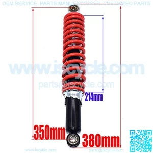 Shock Absorbers Rear Shock 350mm/13. 8in Absorber Universal Fit for Dune Buggy Quad Dirt Bike ATV Aluminium Alloy Shock Spring Suspension (Color : Red)