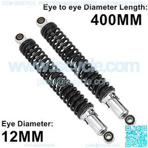 Rear Suspension Damper 1pair 400mm 15.75" Motorcycle Air Shock Absorber Rear Suspension Fit for Motor Dirt Bike Scooter ATV Quad Black D30 Motorcycle Shock Absorber (Color : Brass 290mm)