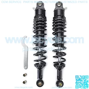 2pcs Motorcycle 320/340mm Spring Dirt Street ATV Quad Rear Shock Absorber Rear Suspension Bumper (Color : 340mm Black)