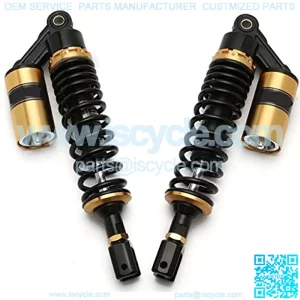 Shock Absorbers Universal 320mm/340mm/355mm Motorcycle Air Shock Absorber Rear Suspension Fit for Yamaha Motor Scooter ATV Quad Black Gold,Motorcycle air Shock Absorber (Color : 355MM)