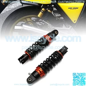 9.25" 235mm Motorcycle Universal Springs Air Suspension Adjustable Rear Gas Shock Absorbers For Honda Kawasaki Suzuki Yamaha Scooter (Black/Orange)