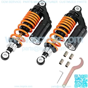 280mm 11 Inch Universal Motorcycle Shock Absorbers Rear Suspension 2PCS Compatible with Honda CB Yamaha Gokart??Orange??