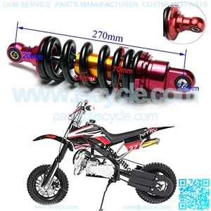 Motorcycle Suspension Strut 270mmX11mm Rear Shock Absorber Aluminum Red Motorcycle Suspension ATV Go Cart Quad 110cc 125cc Pit Bike Coolster SDG SSR 800lbs Motorcycle Shock Absorber Motorcycle Shock A