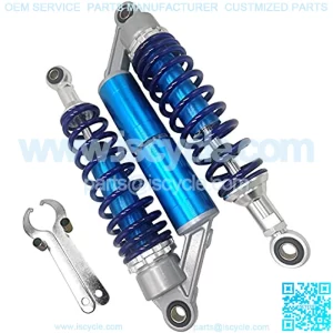 12.60in 320mm Universal Motorcycle Rear Air Shock Absorbers For Yamaha Kawasaki Honda Suzuki Pit Dirt Bike Quad ATV Go Kart (Blue&Silvery)