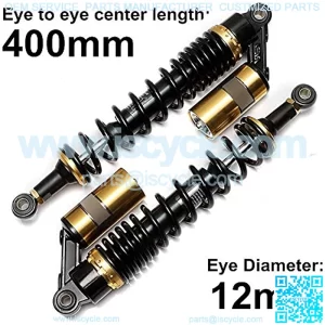 Spring Assemblies 280mm 320mm 340mm 360mm 380mm 400mm 440mm Motorcycle Air Shock Absorber Rear Suspension ATV Quad Scooter Dirt Bike Motor D30 Motorcycle Absorber (Color : M99 7 400mm)
