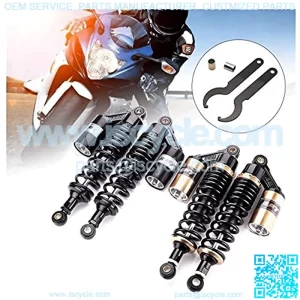 Shock Absorbers Motorcycle Shocks Pair Universal 280/320/340/360/380mm Motorcycle Air Shock Absorbers Rear Suspension for ATV Scooter Dirt Pit Street Bike (Color : 340mm Black)