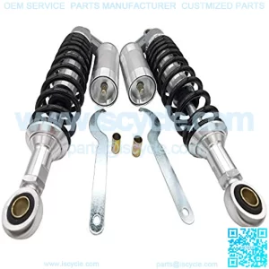 340mm Motorcycle Air Shocks Absorber Fit for Honda Yamaha Kawasaki ATV Go Kart Quad Dirt Sport Bikes(Silver/Black,1 Pair)