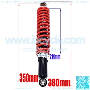 350mm/13. 8in Rear Shock Absorber Universal Fit for Dune Buggy Quad Dirt Bike ATV Aluminium Alloy Shock Spring Suspension Red