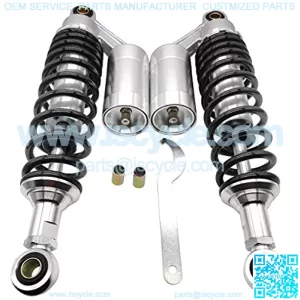 320 mm Motorcycle Air Shocks Absorber Fit for Honda Yamaha Kawasaki Suzuki ATV Go Kart Quad Dirt Sport Bikes(Black/Silvery,1 Pair)