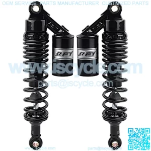 1 Pair 340mm Motorbike Air Shocks ATV Shock Absorber Suspension Universal For Chinese ATV UTV Go Kart Quad Dirt Bikes, Black