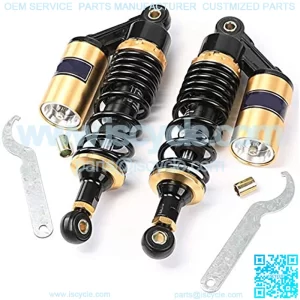 Pair 280mm Motorcycle ATV Pit Bike Rear Shocks Absorbers Springs Air Suspension Universal for Scooter Quad Motorcycle Shock Absorber Rear Motorcycle Shock Absorber